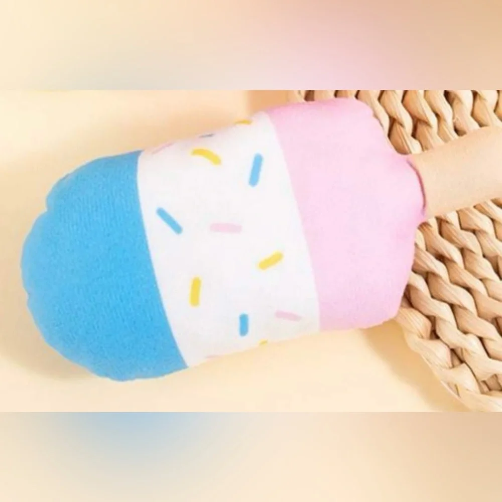 “Sprinkle Ice Cream Bar” Popsicle Frozen Yogurt Treat Plush Squeaky Dog Cat Toy